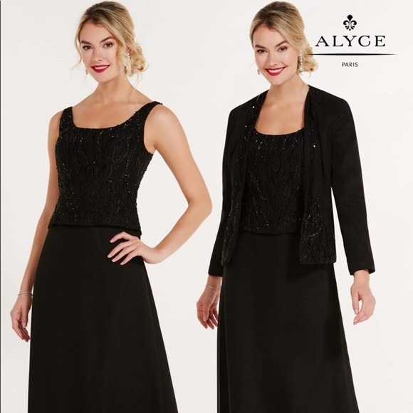 Alyce Paris - Black Label - 29953‎ Beaded A-Line Dress With Jacket size 26 - Picture 2 of 6